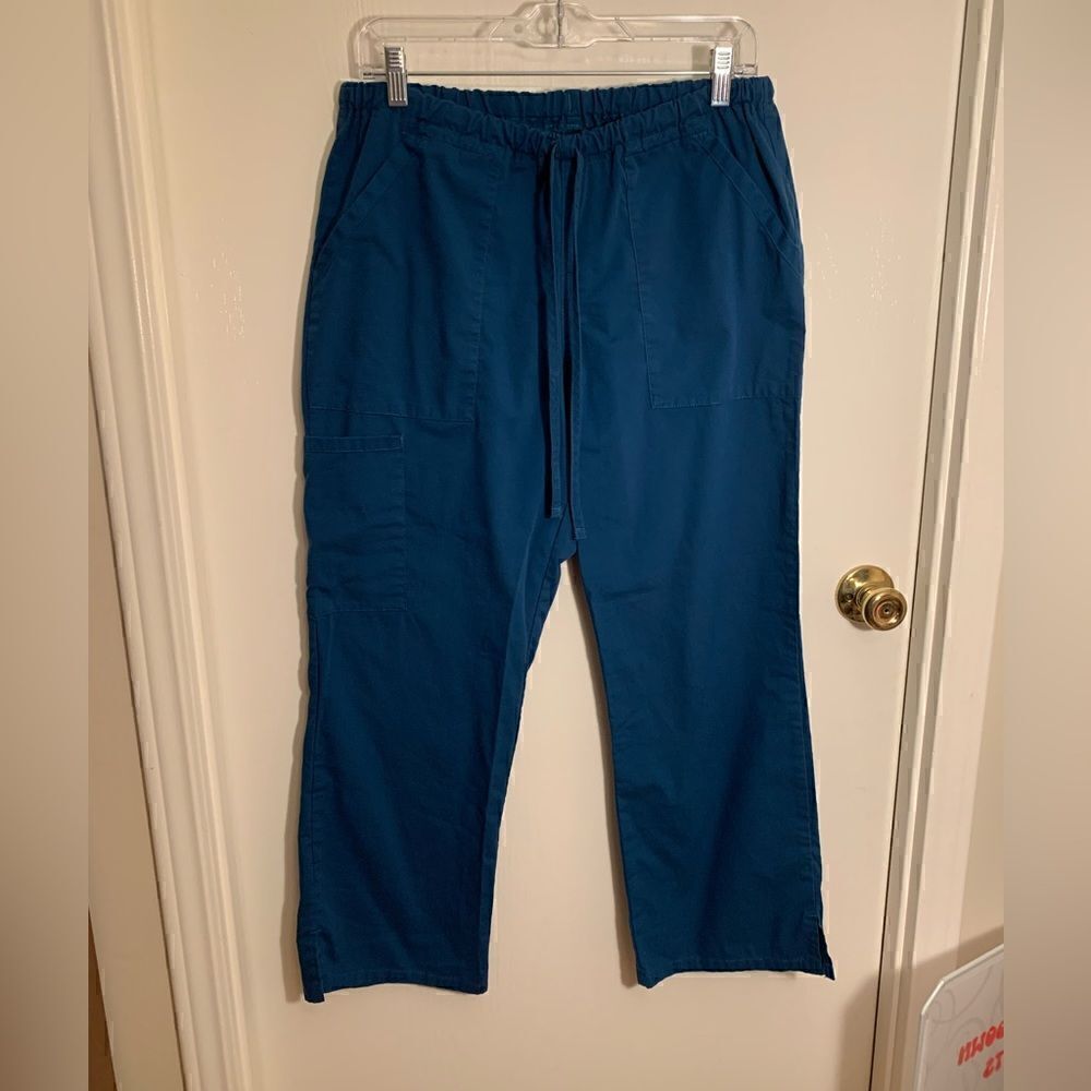 Cherokee workwear EUC teal mid rise straight leg scrub pants Size medium